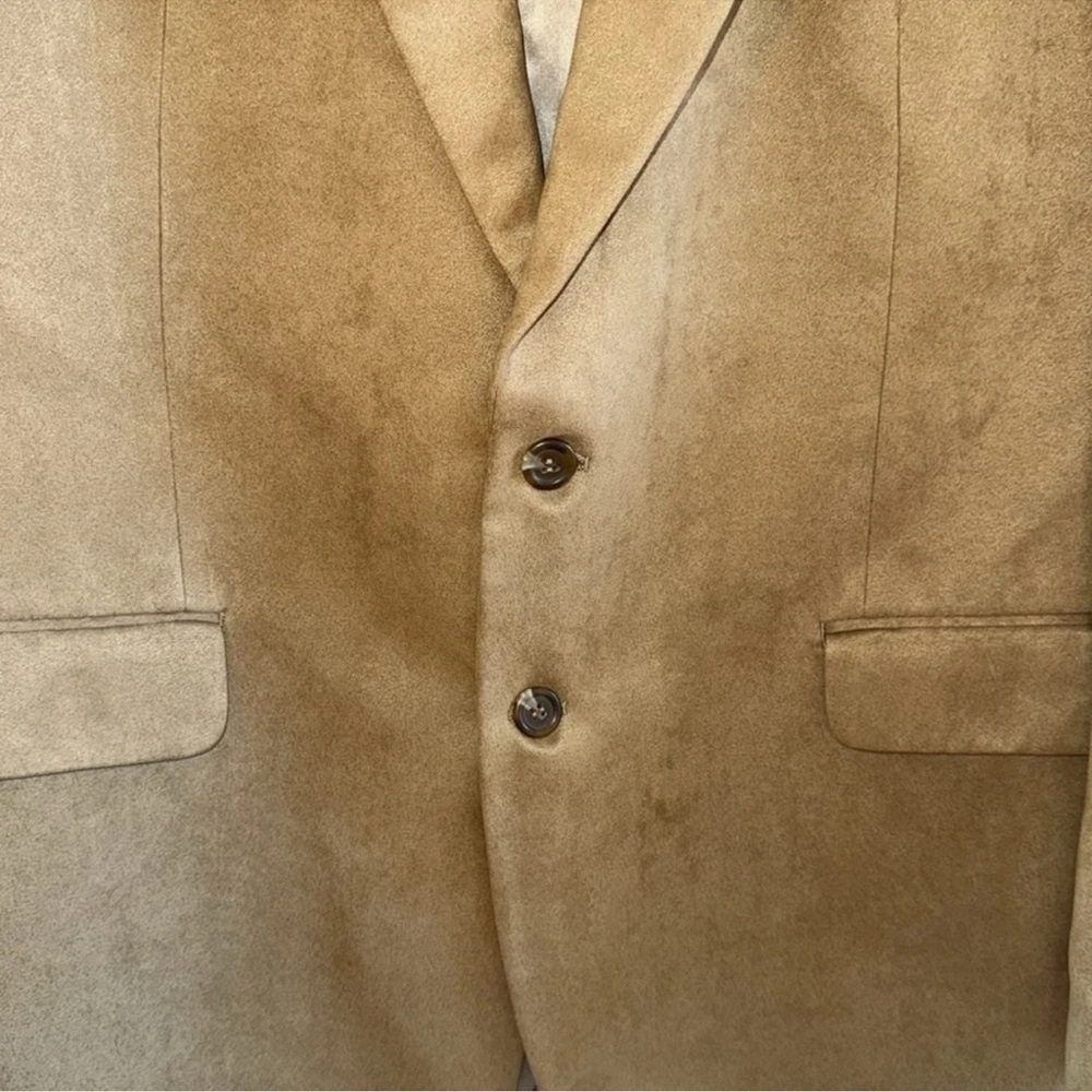 Chaps camel color suede feel sport coat size 46R - Picture 5 of 8